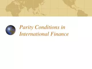 Parity Conditions in International Finance