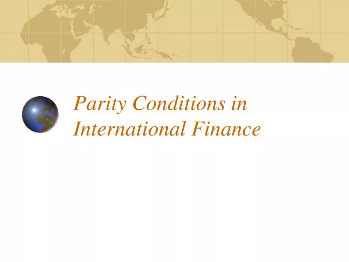 parity conditions in international finance