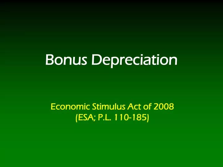 bonus depreciation