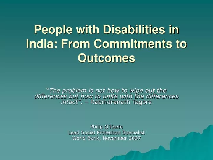 people with disabilities in india from commitments to outcomes