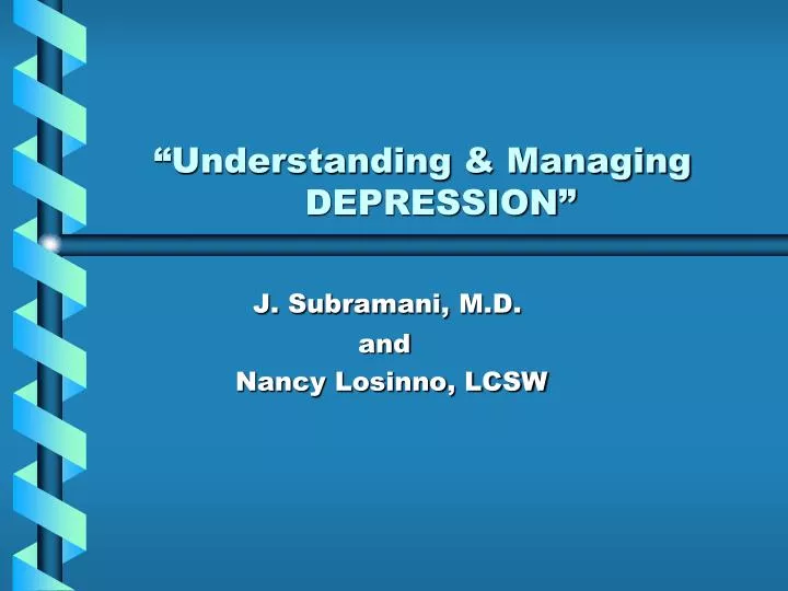 understanding managing depression
