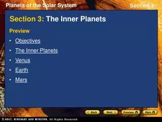 Section 3: The Inner Planets