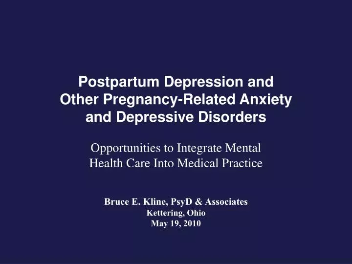 postpartum depression and other pregnancy related anxiety and depressive disorders