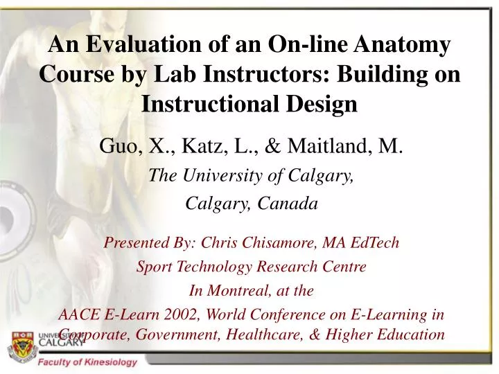 an evaluation of an on line anatomy course by lab instructors building on instructional design