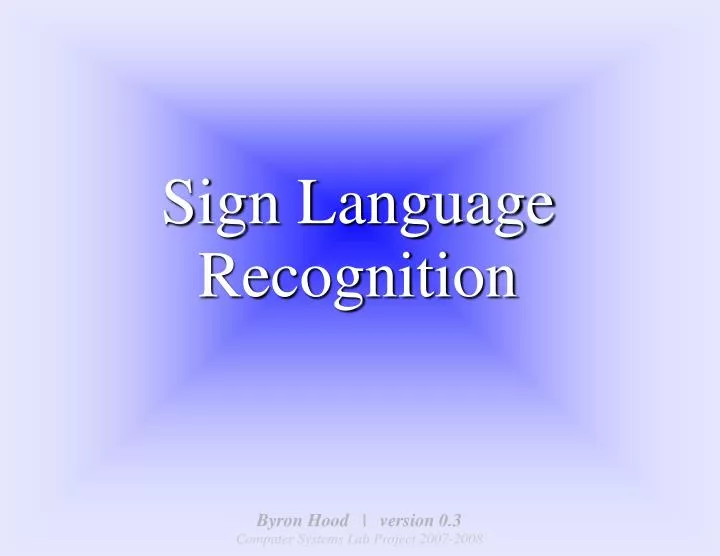 sign language recognition