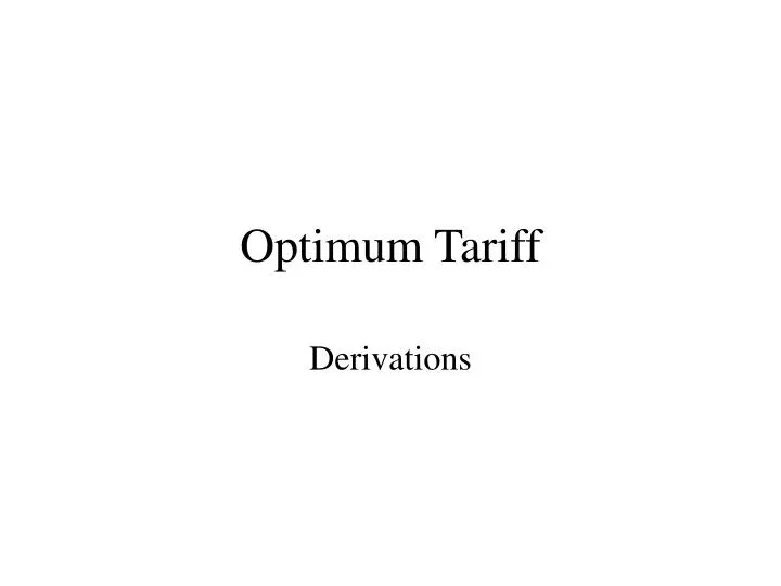 optimum tariff