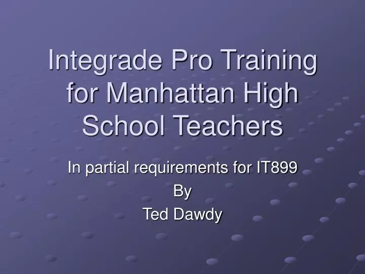 integrade pro training for manhattan high school teachers