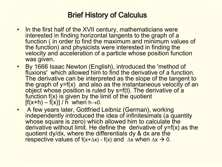 Ppt Brief History Of Calculus Powerpoint Presentation Free Download Id249742 5154