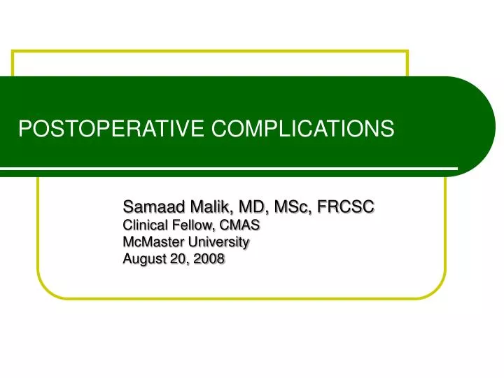 postoperative complications