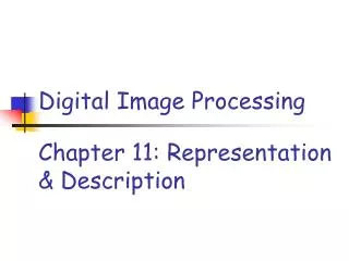 Chapter 11: Representation &amp; Description