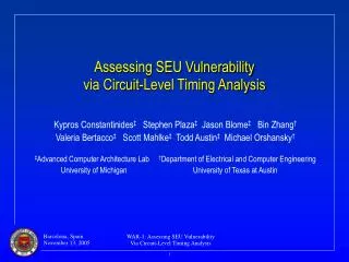Assessing SEU Vulnerability via Circuit-Level Timing Analysis