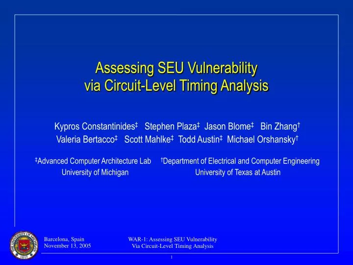 assessing seu vulnerability via circuit level timing analysis