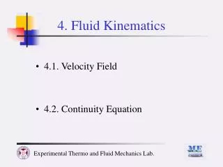 4. Fluid Kinematics