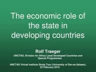 The economic role of the state in developing countries