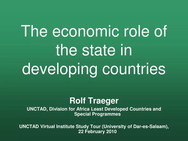 the economic role of the state in developing countries