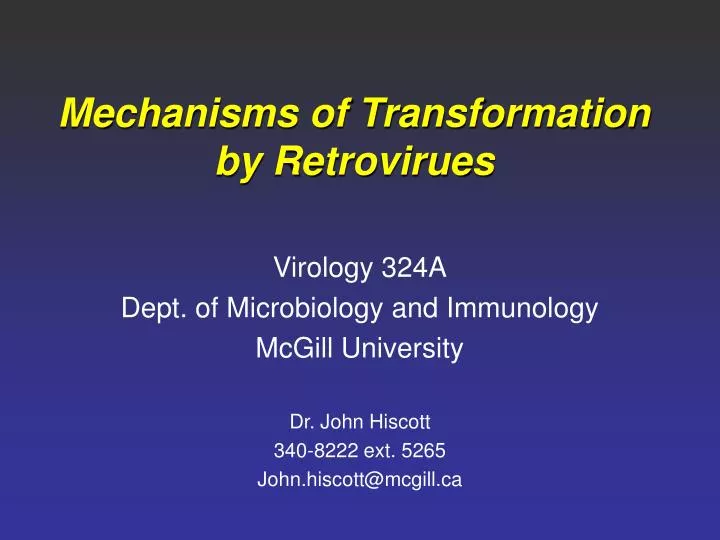 mechanisms of transformation by retrovirues