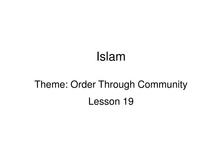 islam theme order through community