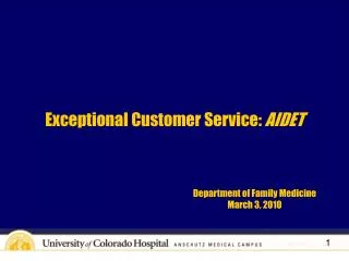 Exceptional Customer Service: AIDET