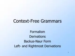 Context-Free Grammars