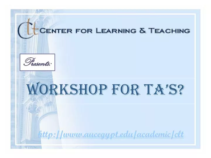 workshop for ta s