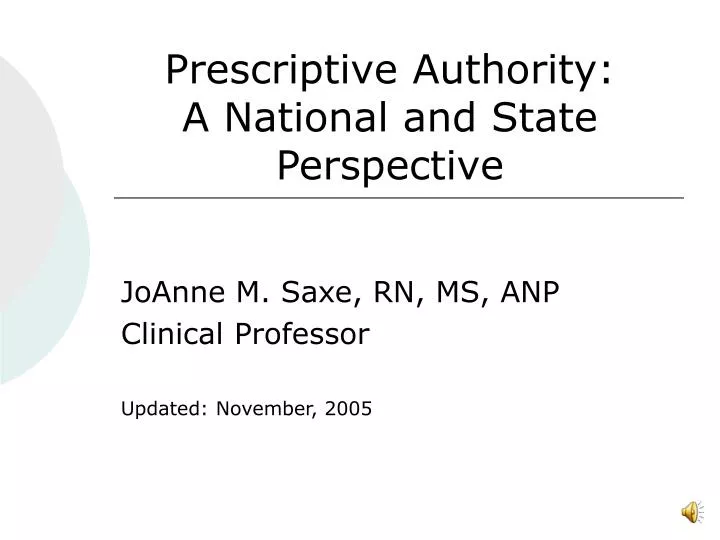 prescriptive authority a national and state perspective