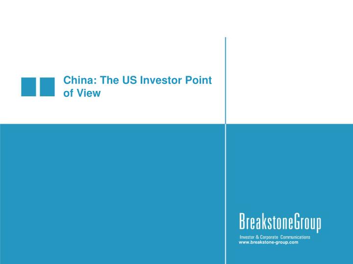 china the us investor point of view