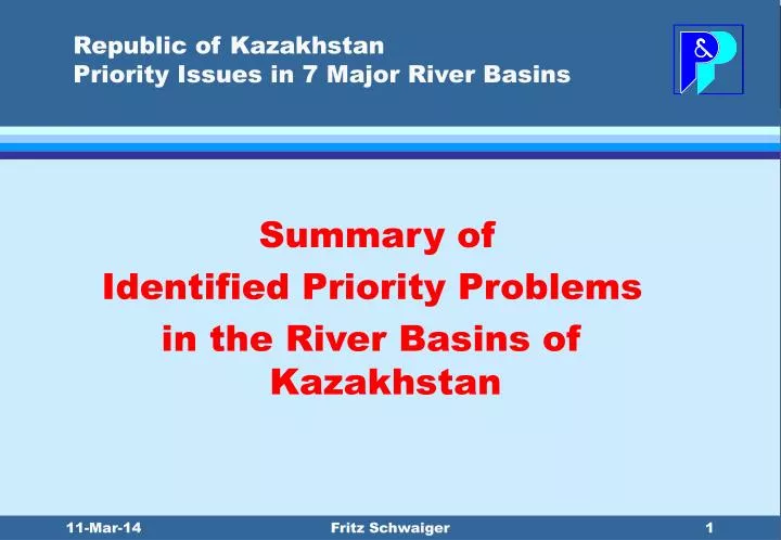 republic of kazakhstan priority issues in 7 major river basins