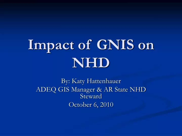 impact of gnis on nhd