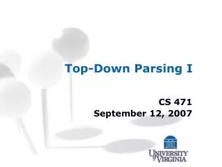 Top-Down Parsing I