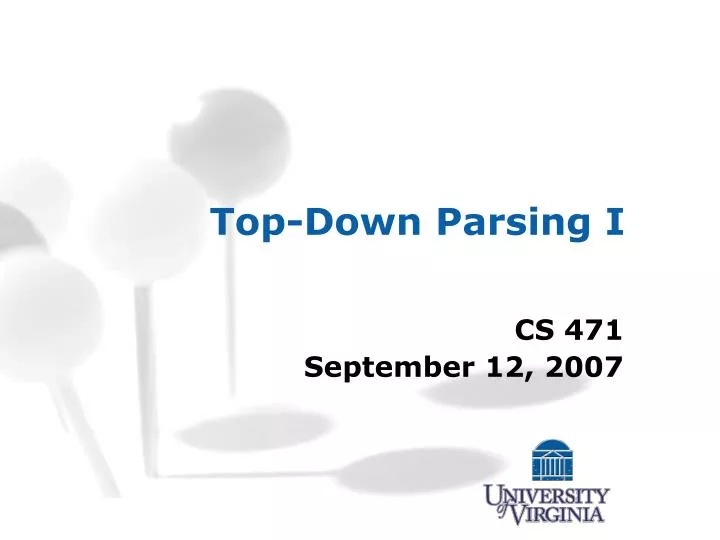 top down parsing i