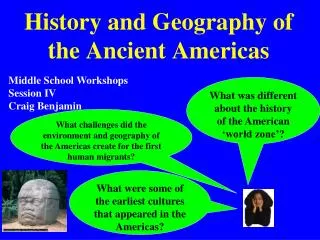 History and Geography of the Ancient Americas