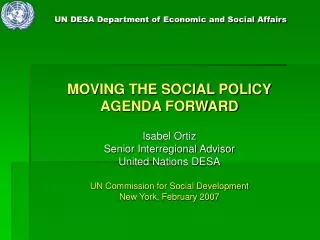 UN DESA Department of Economic and Social Affairs
