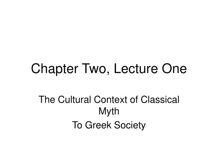 chapter two lecture one
