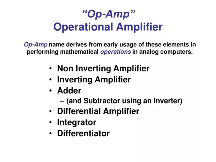op amp operational amplifier