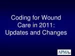 Coding for Wound Care in 2011: Updates and Changes - slide 1