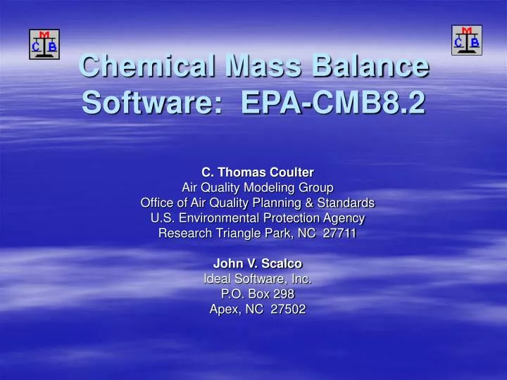 chemical mass balance software epa cmb8 2