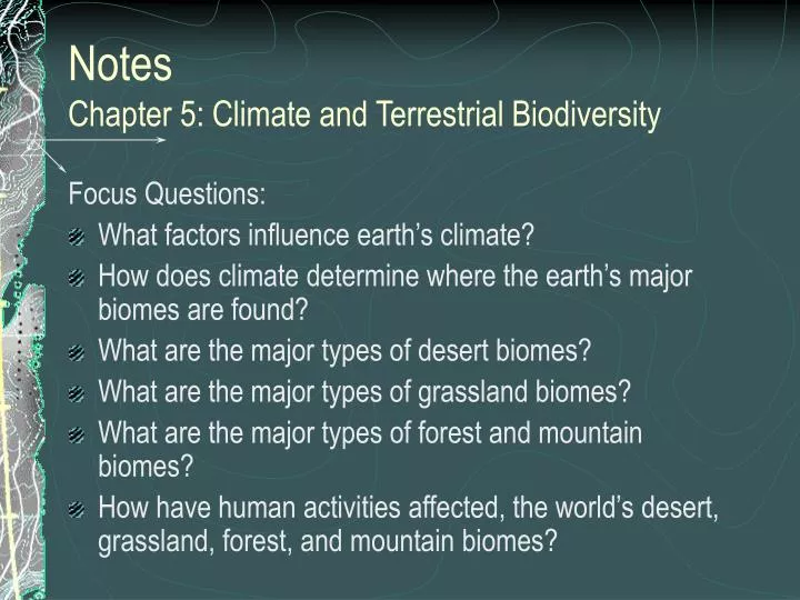 notes chapter 5 climate and terrestrial biodiversity