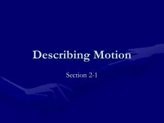 describing motion