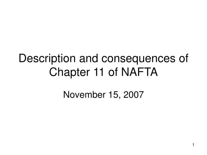 description and consequences of chapter 11 of nafta