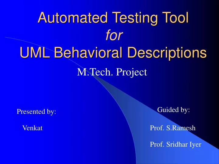 automated testing tool for uml behavioral descriptions