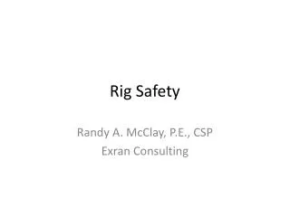 Rig Safety