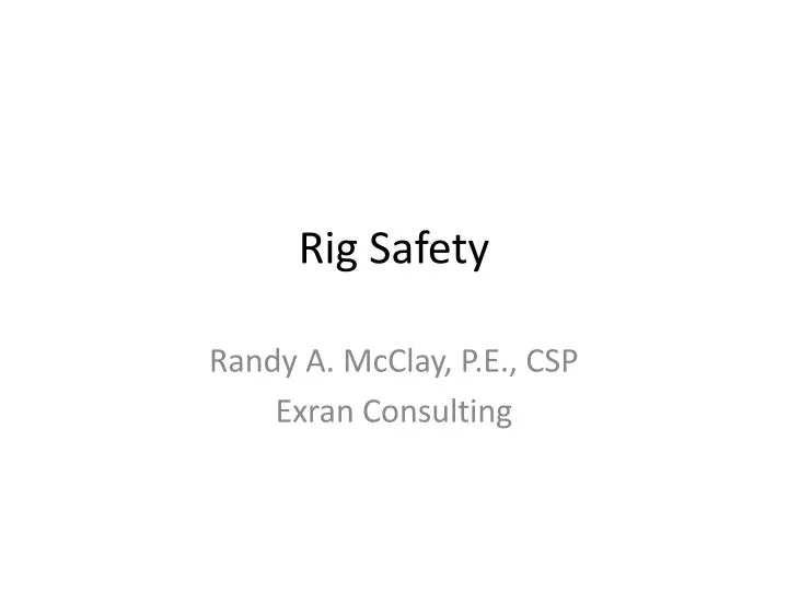 rig safety