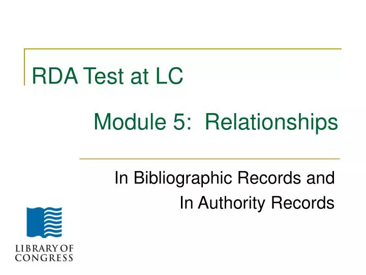 rda test at lc module 5 relationships