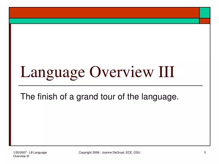 language overview iii