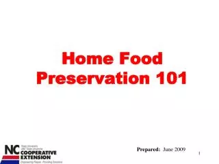 Home Food Preservation 101