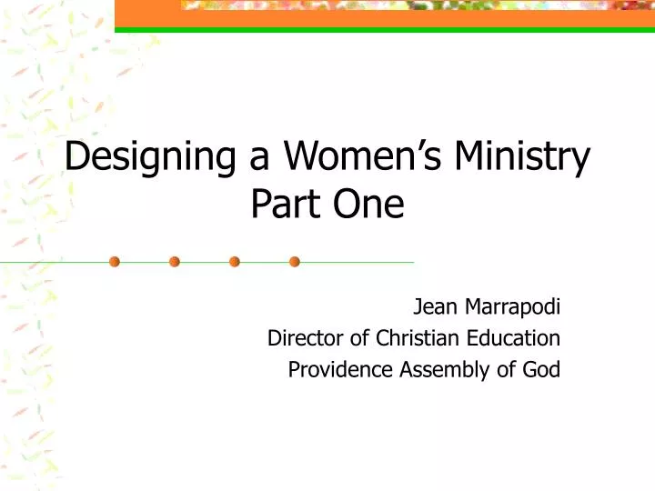 designing a women s ministry part one