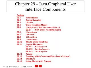 Chapter 29 - Java Graphical User Interface Components