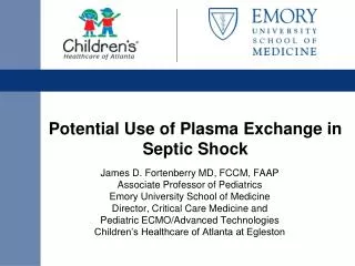 Potential Use of Plasma Exchange in Septic Shock