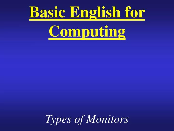 basic english for computing