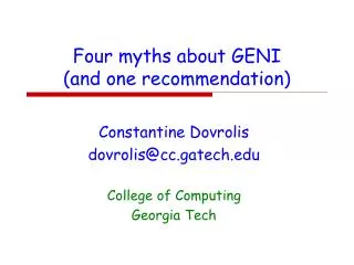 Four myths about GENI (and one recommendation)